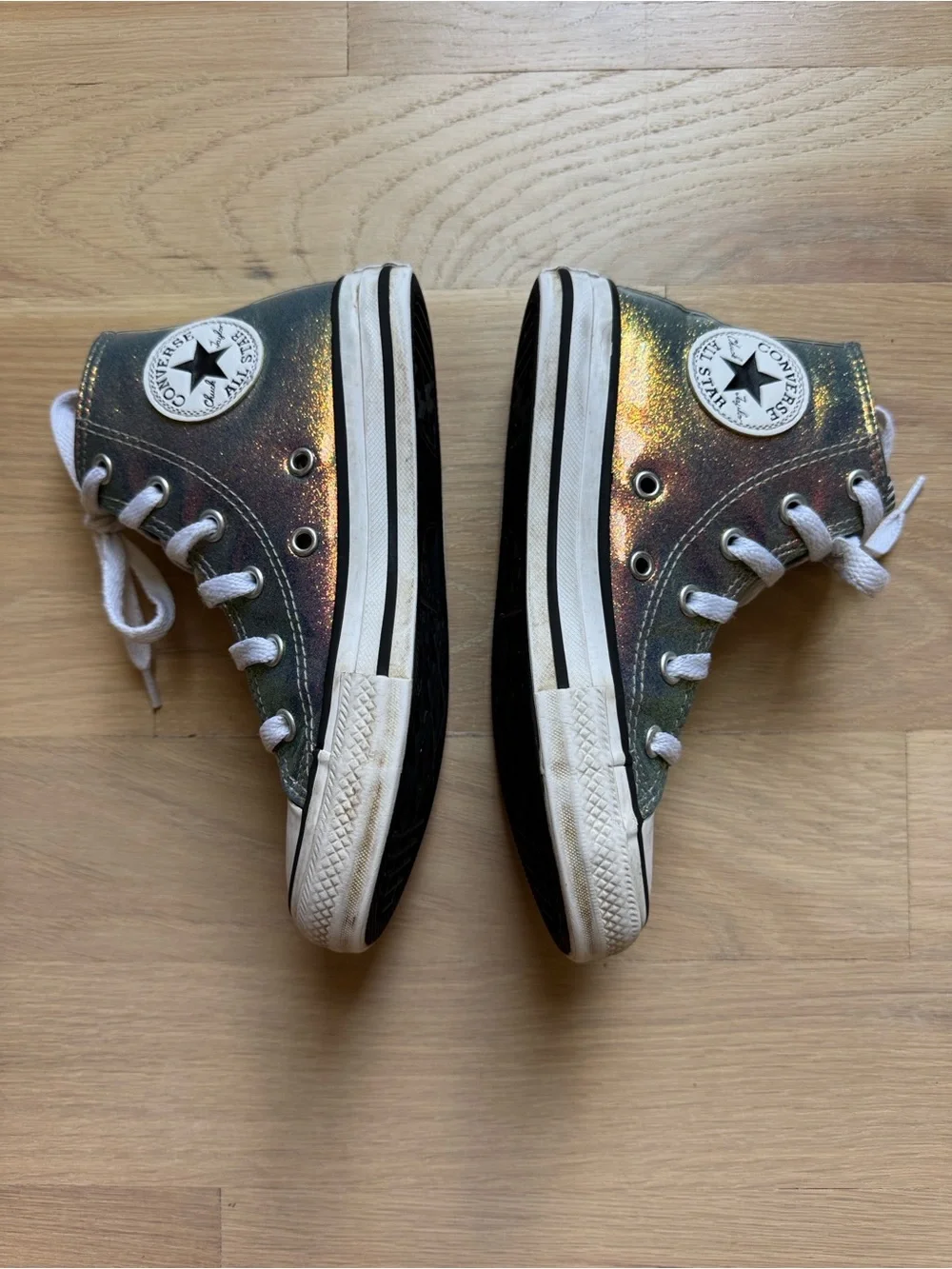 Little Girls’ Chuck Taylor All Star Iridescent Glitter High-Top Casual Sneakers
